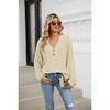 Loose Long Sleeve T-shirt Brushed Solid Color Women's Fall Winter New Leisure Ribbed Button