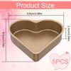 5Pcs Mini Cake Mould Heart Shaped Cake Pan Non-Stick Pudding Cake Cup Reusable Mousse Pastry Baking Mold For Kitchen Bakeware