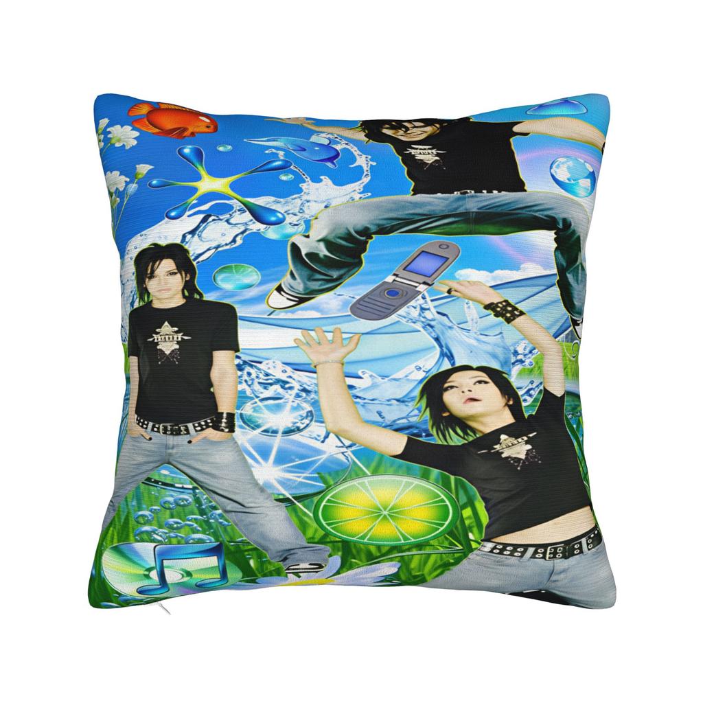 Pillow Case Tokio Hotel Bill Tom Kaulitz Square Pillow Cover For Sofa Couch Bed Living Room Vintage Pillowcases