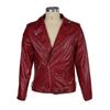 Fall ST Men's Leather Jacket Fashion Slim Fit Turtleneck Splicing Motorcycle Leather Jacket