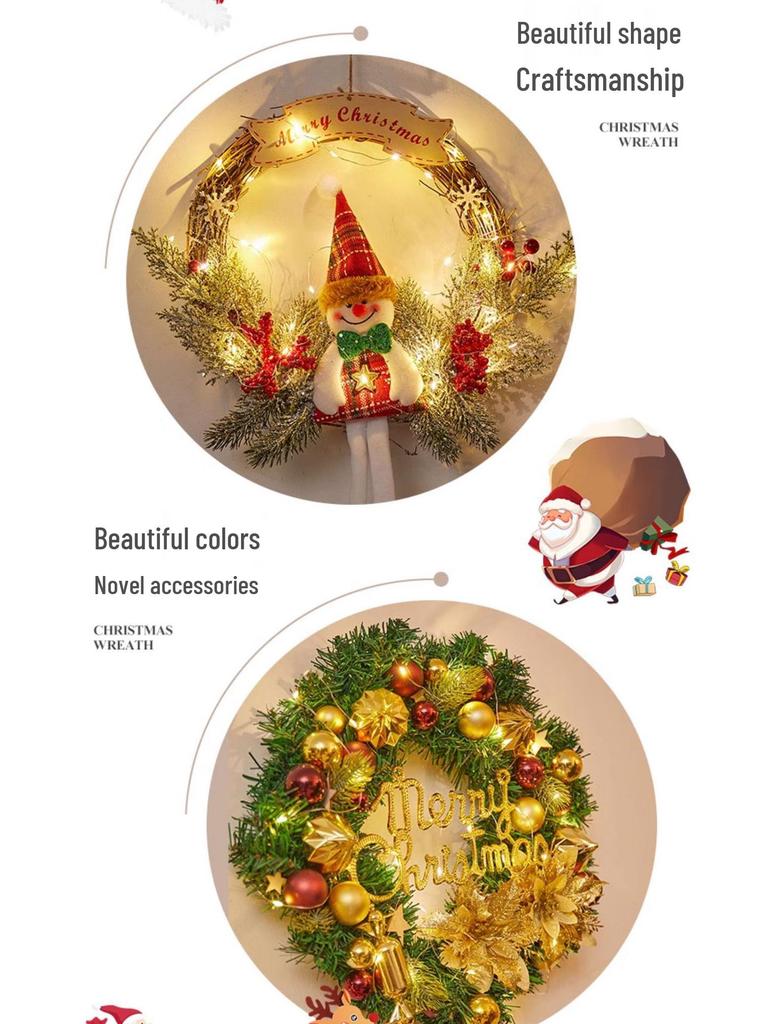 Christmas Door Wreath & Holiday Ornament for Festive Decor