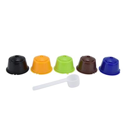 5 Stück Wiederverwendbare Kaffeekapsel 50ml Nachfüllbare Kaffeekapsel mit Löffel Praktisch zu verwenden für Dolce Gusto