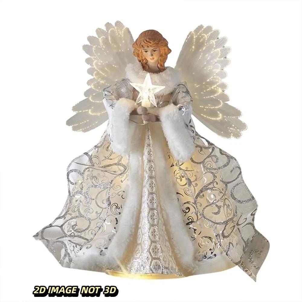 

Festival Supplies Golden Angel Doll Tree Top LED Illumination Durable Christmas Tree Top Star Delicate LED Glowing Pendant Xmas