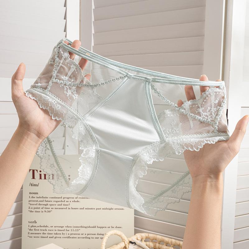 Damen Frühling und Sommer Sexy und Bequeme Durchsichtige Spitze Hoher Schlitz Schritt Unterwäsche