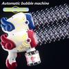 Máquina elétrica de bolhas com luz piscante, soprador automático de bolhas de água e sabão, arma para crianças, brinquedos ao ar livre