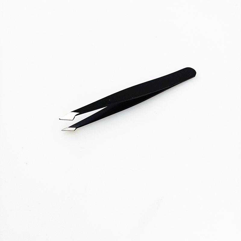 Eyebrow Clip Stainless Steel Beauty Tool Black Flat Mouth Non-slip Oblique Eyebrow Clip Eyebrow Trimmer Tweezers