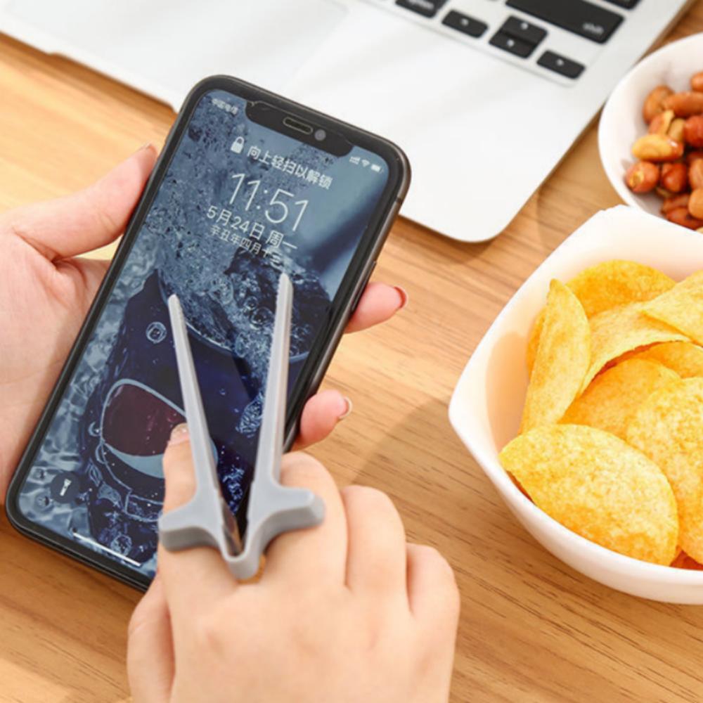 1/4 pz Clip per Snack Pigri Bacchette per Dita Mantengono le Mani Pulite Porta Patatine per Giocare Mangiatore di Cibo Monodattilo