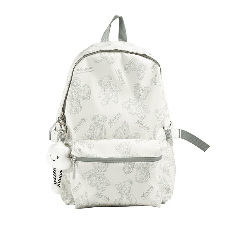 Schoolbag trendy ins style large capacity simple casual versatile dirt-resistant printed schoolbag junior high school student college student backpack