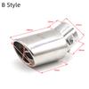 1x Car Universal Stainless Steel Exhaust Tail Throat Rear Muffler Tip Pipe Round