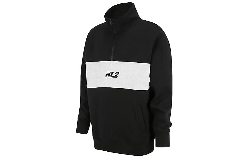 New Balance Sweatshirts Men s Black Stand Collar Moderate Regular MT23590-BK M