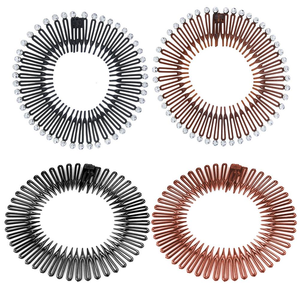 4 Pcs Elastic Hair Band Rice Noodle Comb Spring Wig Comb Fashion Hair Band Hair Combs