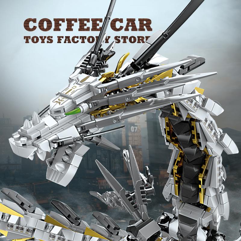 Mechanical Animal Building Bricks MOC Set Mech Dragon Blocks Children Toys Mecha Elk 3D Model Adult Boys Kids Birthday Gifts NEW