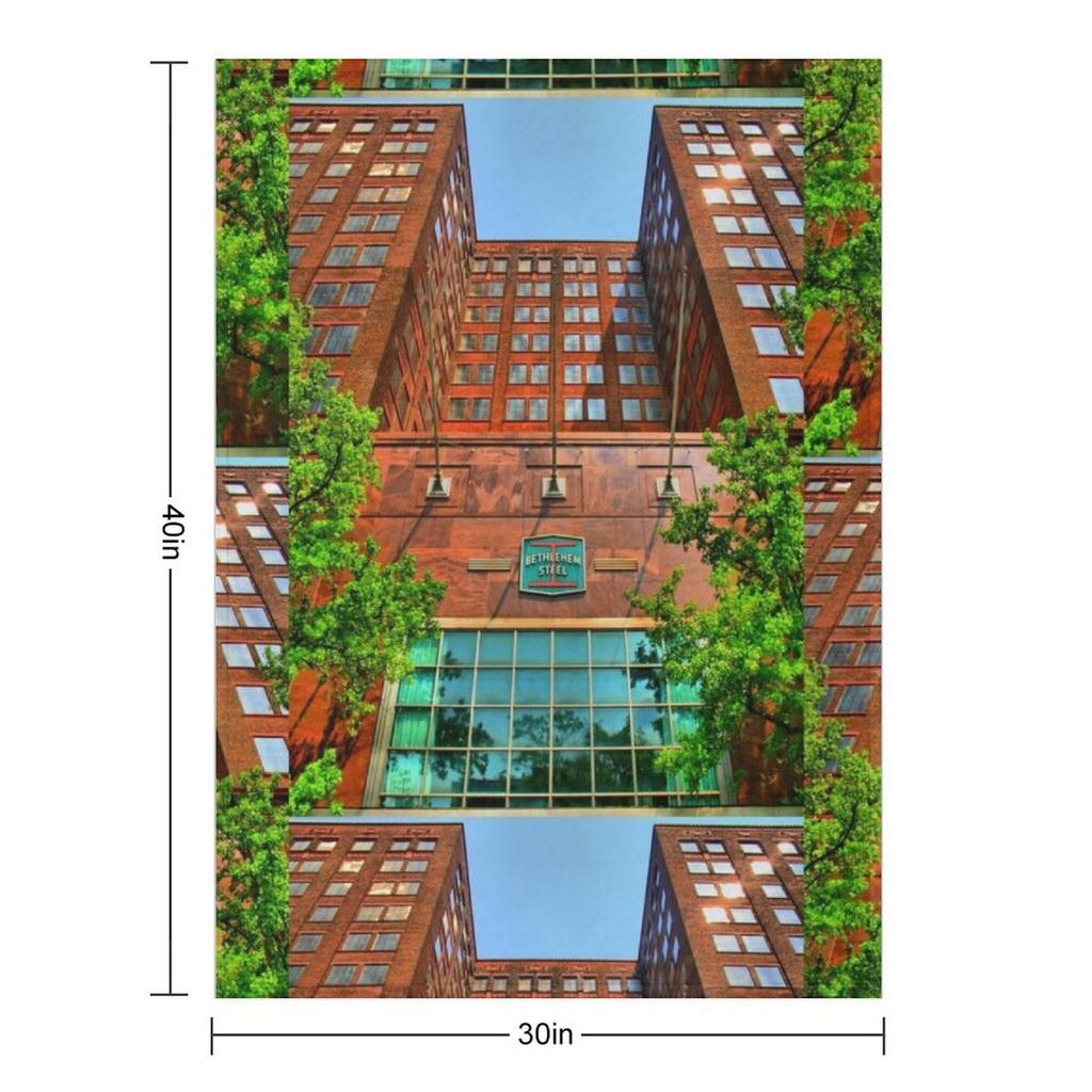 Bethlehem Steel Headquarters Throw Blanket Soft Plaid Warm for Winter Warm Winter Vintage Blankets