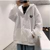 Jacket Men's Spring and Autumn Versatile Korean Style Trendy Student Loose Hong Kong Style Waffle Style Hooded Jacket