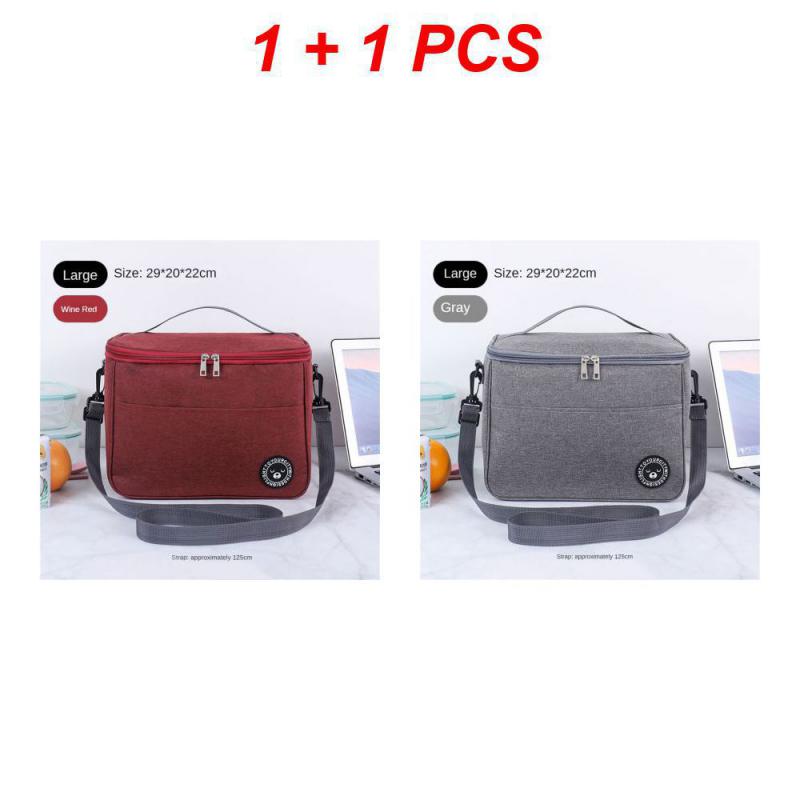 S/M/L New Portable Lunch Bag Food Thermal Box Waterproof Office Cooler Lunchbox With Shoulder Strap Insulated Case