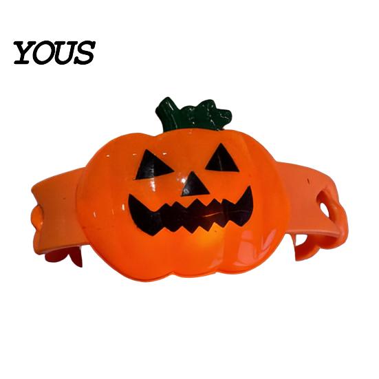 Eco-friendly Spider Band Halloween Wristband, LED Light Up Bracelets, Spooky Skull Eyeball 3D Pumpkin Wrist Bands for Party Supplies