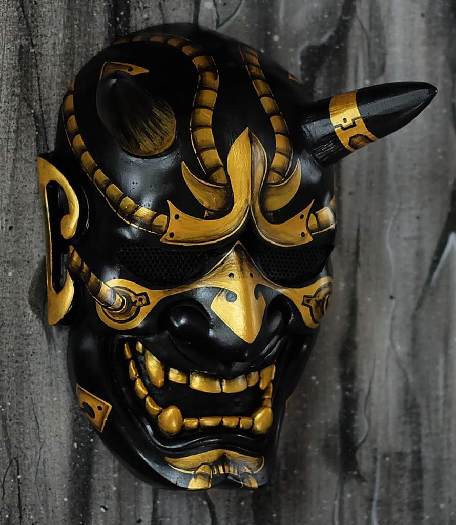 Weiches Latex-Material Halloween-Gesichtsmasken Japanischer Hannya Dämon Oni Samurai Noh Kabuki Prajna Teufelsmaske Partykostüm