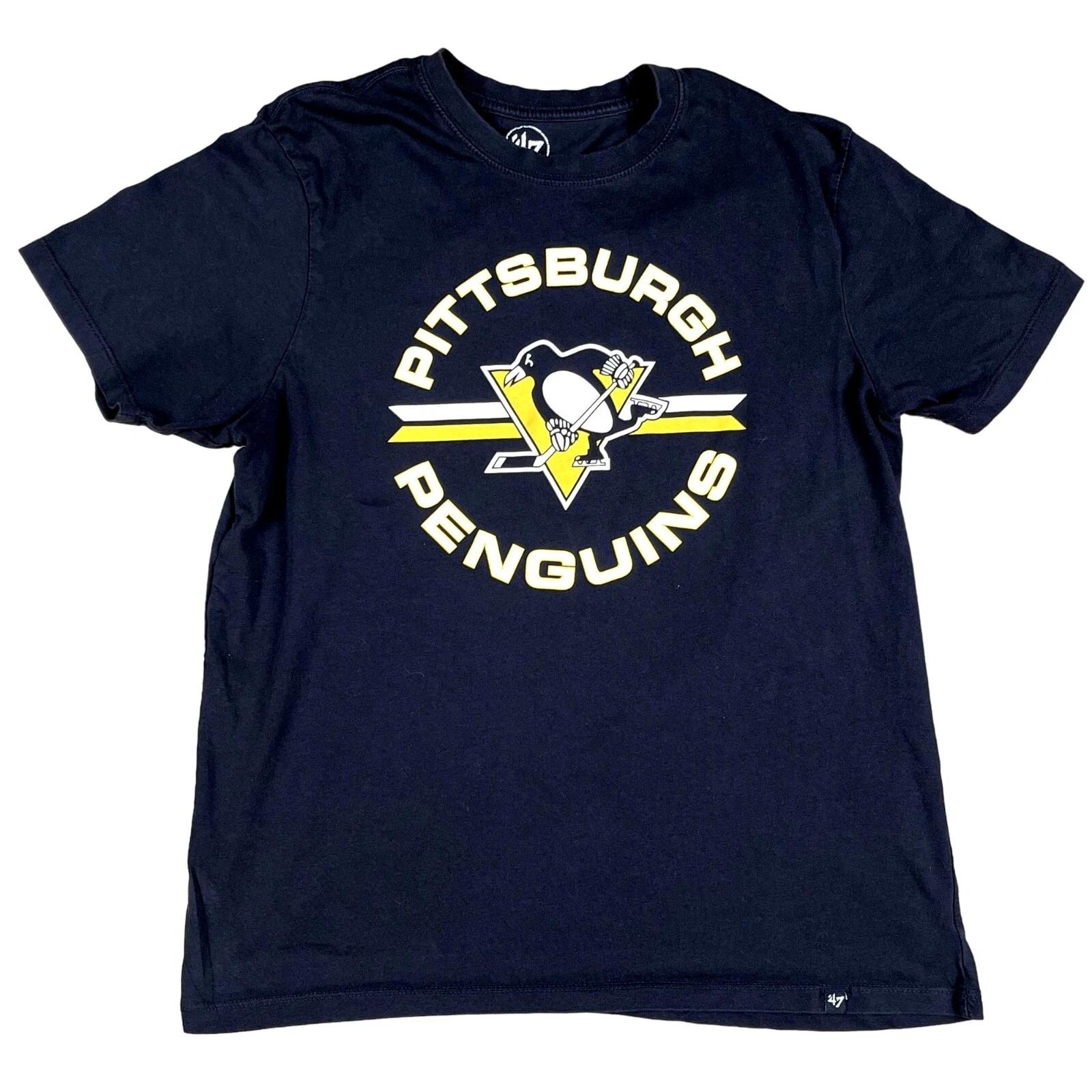 Черная футболка 47 Brand Питтсбург Пингвинз 100% Хлопок Размер Средний XL