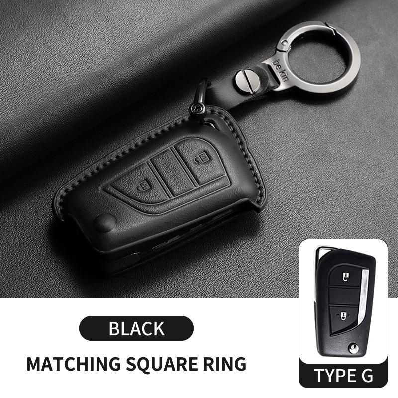 Leather Car Key Case Cover Fob For Toyota Rav4 Levin Camry Reiz Highlander Corolla Yaris Verso Avensis Aygo Car Remote Key Shell