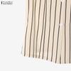 ZANZEA Women Sleeveless Vest Tops and Long Pants Casual Stripe Print Two Piece Sets