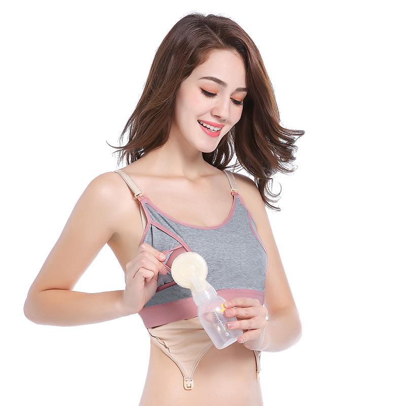 Maternity Hands-Free Nursing Bra, Wire-Free Full Cup for Breastfeeding