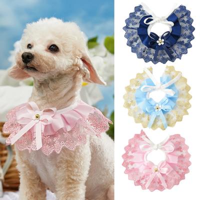 Pet Saliva Scarf Adjustable Bow-knot Design Friendly To Skin Decorative Eye-catching Dog Cat