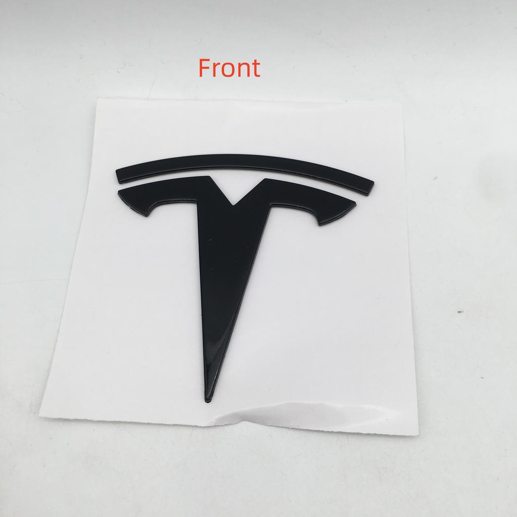 1-3 Stück glänzend schwarz für Tesla Model 3 Mode Y Auto Frontemblem Heck Kofferraum Lenkrad Aufkleber Abzeichen Decal Styling