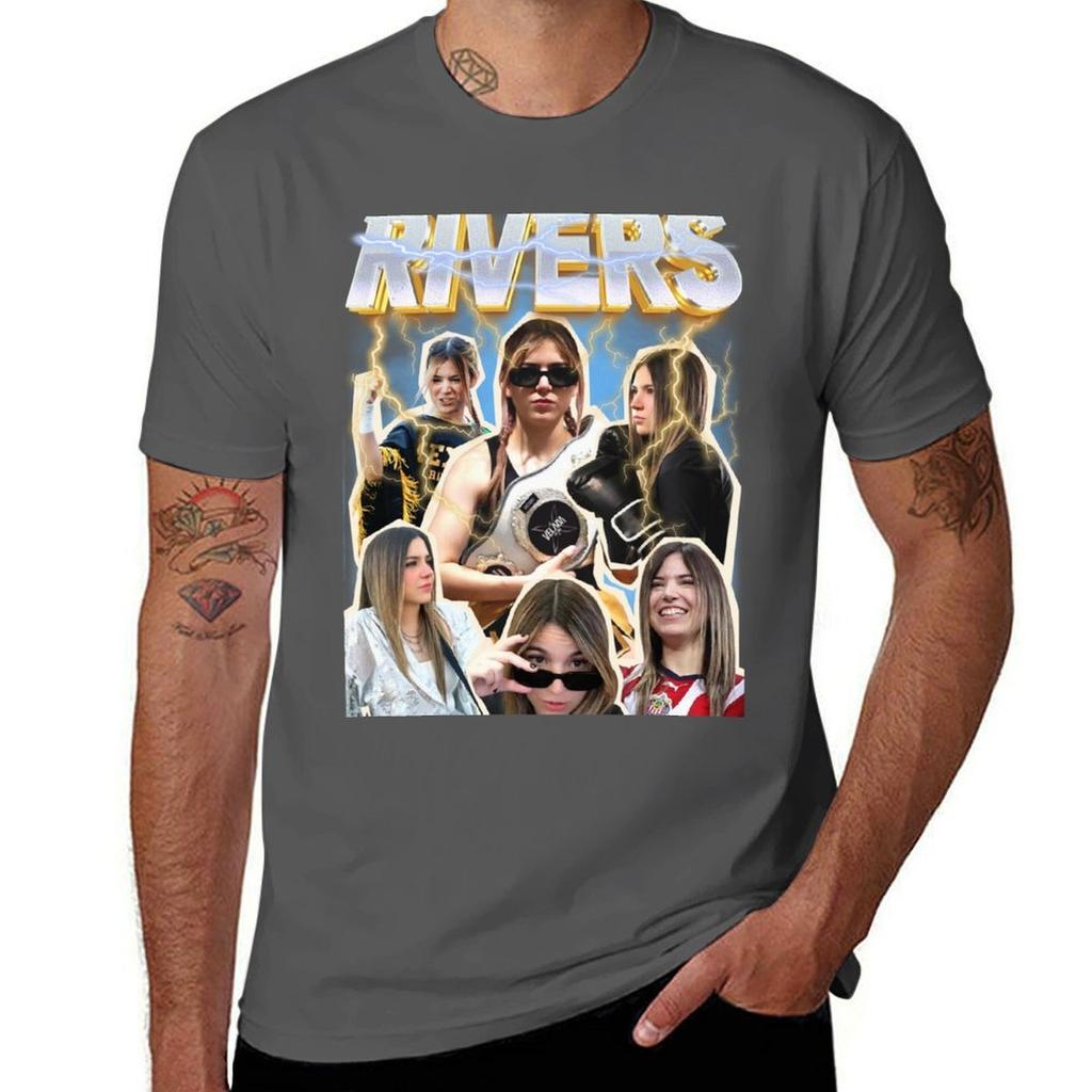 Rivers Gg Vintage Design T-Shirt Tägliches Kurzarmoberteil