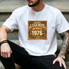 Retro Distressed Square Badge The Real Legends Born In 1976 Graphic T Shirt Unisex Vintage Birthday Casual Street Tee