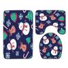 3D Printed Christmas Waterproof Shower Curtain Toilet Four-Piece Combination Set Household Doormat Floor Mat Carpet