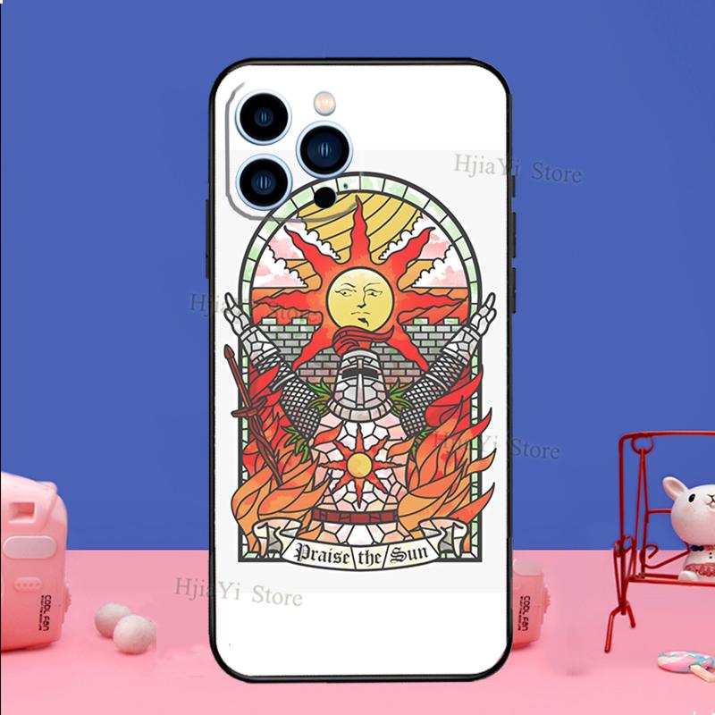 Praise the Sun Dark Souls Case For iPhone 16 15 13 11 14 Pro Max 12 Mini Plus XR X XS Max Silicone Phone Cover