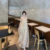 2026 French Yellow Spaghetti Strap Sleeveless Dress for Women - Summer Beach Fairy Long Dress