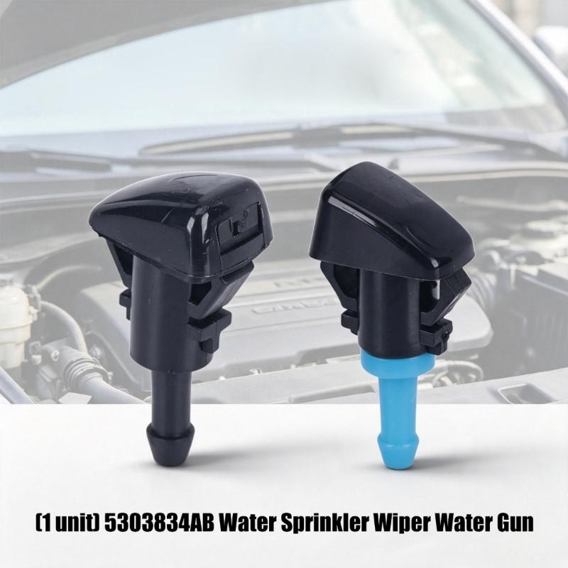 5303834AB Windshield Washer Nozzle Pair, ABS Clip-In Front Nozzle Unit for Vehicle Washer System Care Daily Use