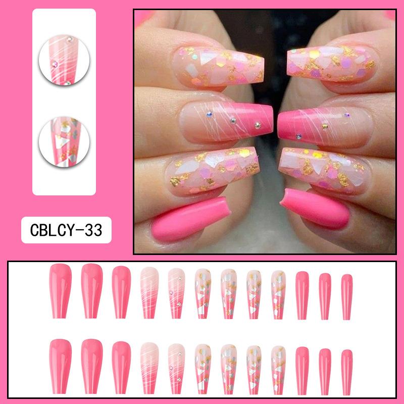 

O1 Wearing Nail Removable Fake Nail Patch Ballet Nail Piece Press On Nails Glue model