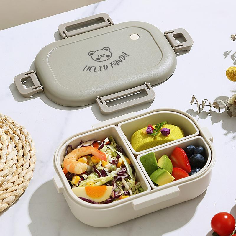 Lunch Box 800ml Portable Plastic Bento Box School Student Kid Food Container коричневый 1149₽