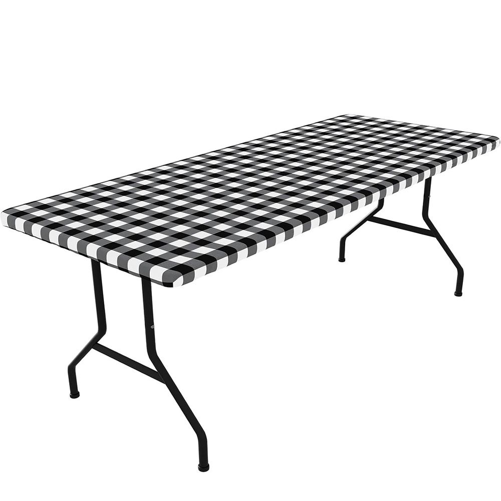 New 30x72inch Spandex Tablecloth 6FT Rectangle Oil-Proof Fitted Table Cover Waterproof Table Protector Dining Tables
