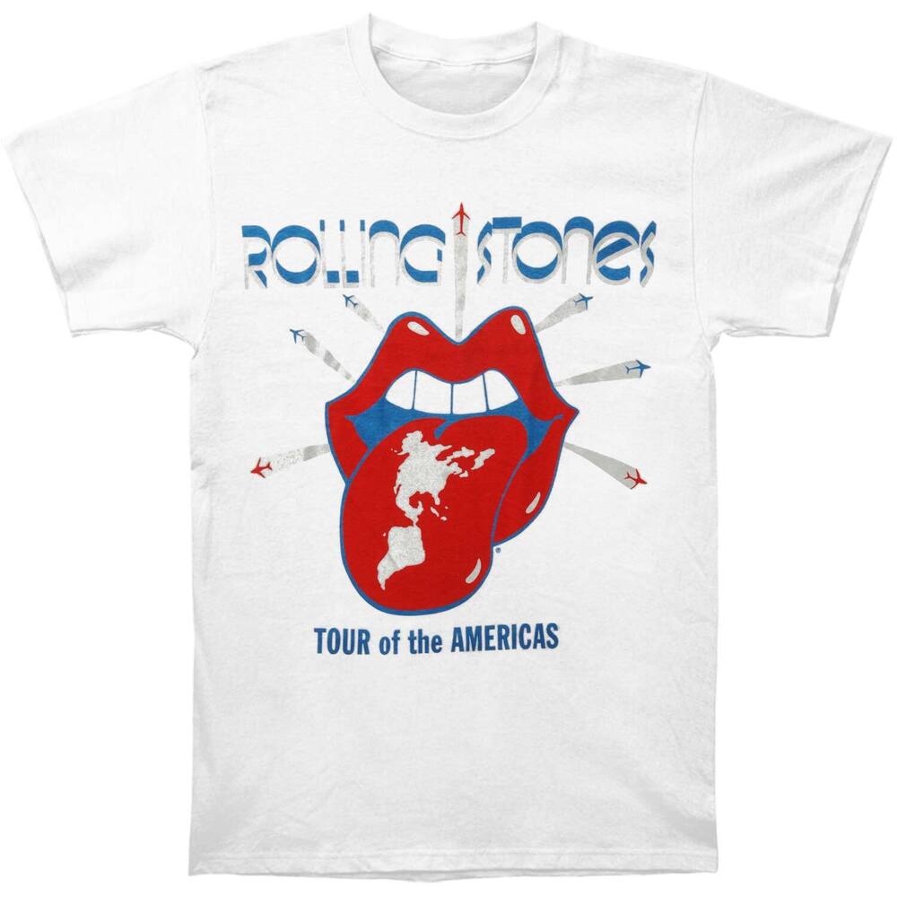 

Белая футболка унисекс приталенного кроя Rolling Stones Tour Of Americas