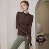 Women's Stretch Fleece-lined Sports Jacket with Stand Collar - Long Sleeve Yoga Top for Running & Fitness, Spring Style