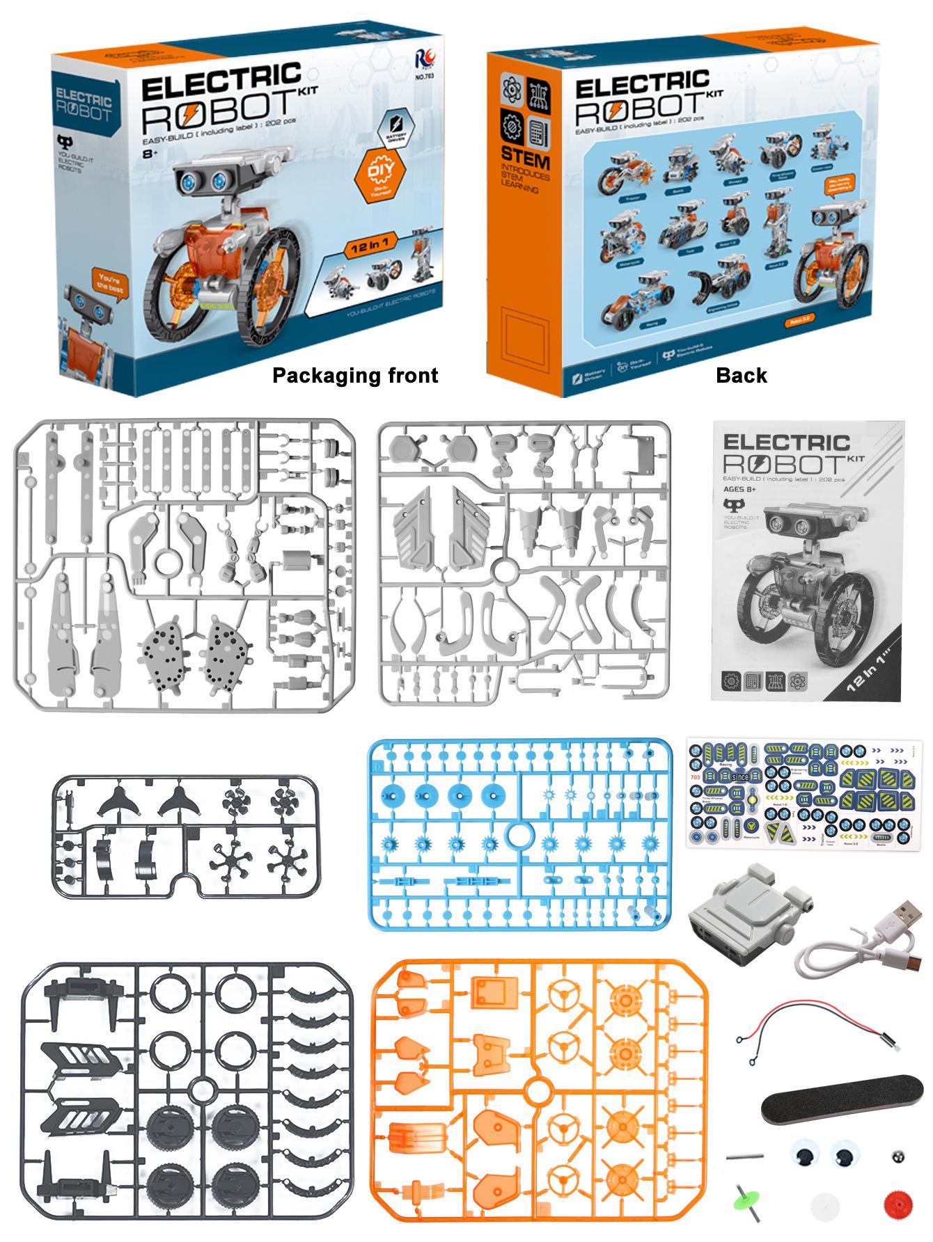 

Конструктор 12-в-1 Робот WALL-E на солнечной батарее: Детская развивающая игрушка-пазл