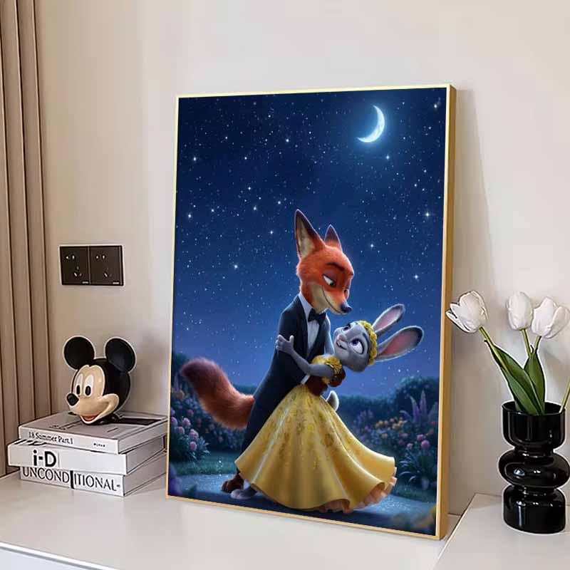 Disney Diamond Painting Judy  Nick Dancing Under The Stars Cartoon Movie Cross Stitch Embroidery Handmade Gift Home Decor