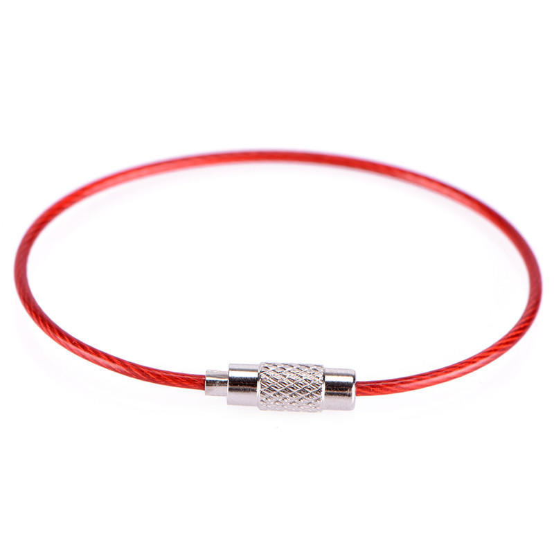 5 db Rozsdamentes Acél Drótkulcstartó Kábel Kulcskarika Láncok Kültéri Túrázás