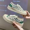 Houndstooth Canvas Shoes for Women  Autumn New Rubber Soft Bottom Lace up round Toe Lightweight Women's Casual Shoes