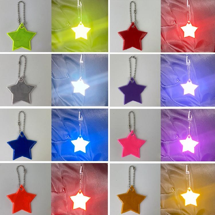 10x Personalized Outdoor Sport Keyrings Reflective Stars Safe Reflector Keychain