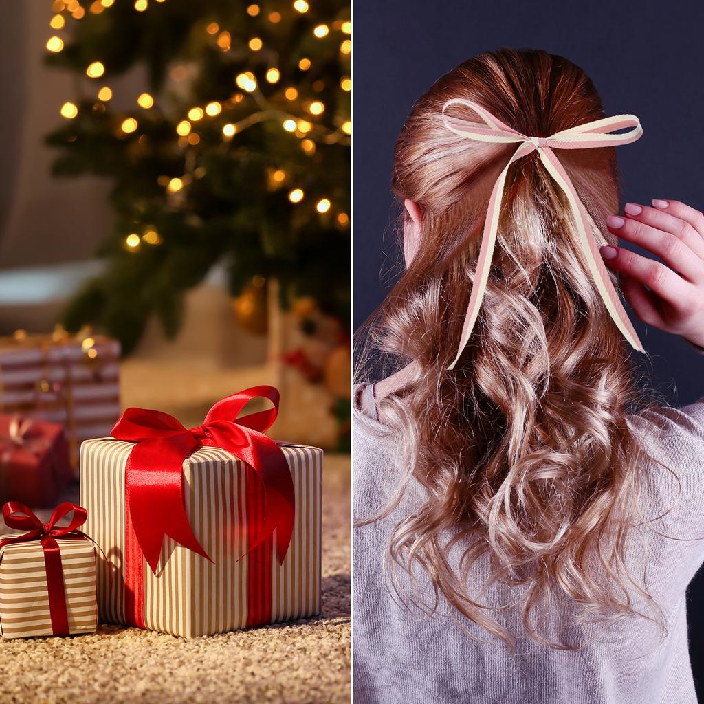 9.8 Yards Christmas Striped Ribbon Ribbon Candy Roll Garland Gift Wrapping Wreaths Bows Gift Box Packaging Holiday Decoration