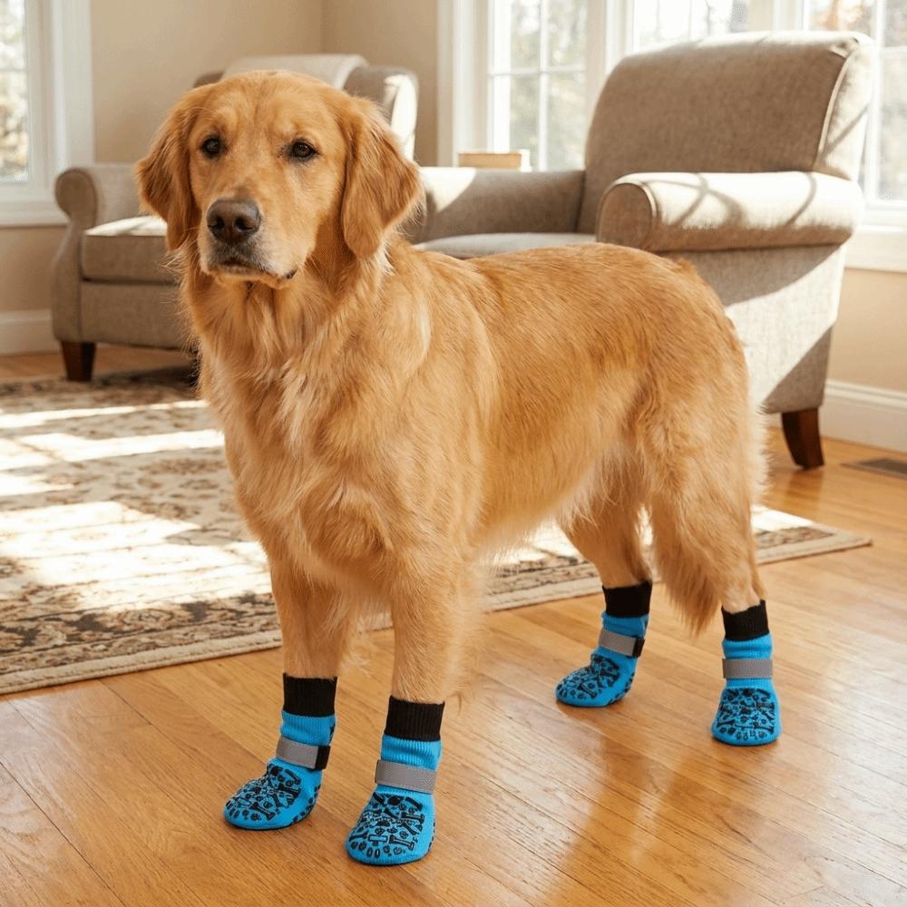 Reflective Anti-Slip Dog Socks Adjustable Dog Paw Protectors Dog Shoes Socks  Anti-Scratch