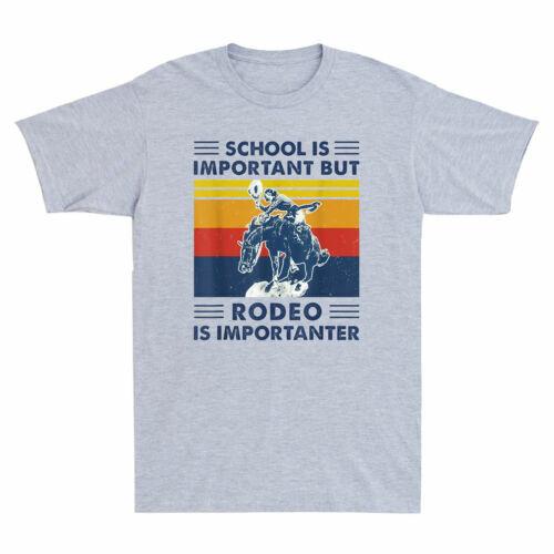 School Is Important But Bull Riding Is Important Vintage Men s T-Shirt Black Tee S