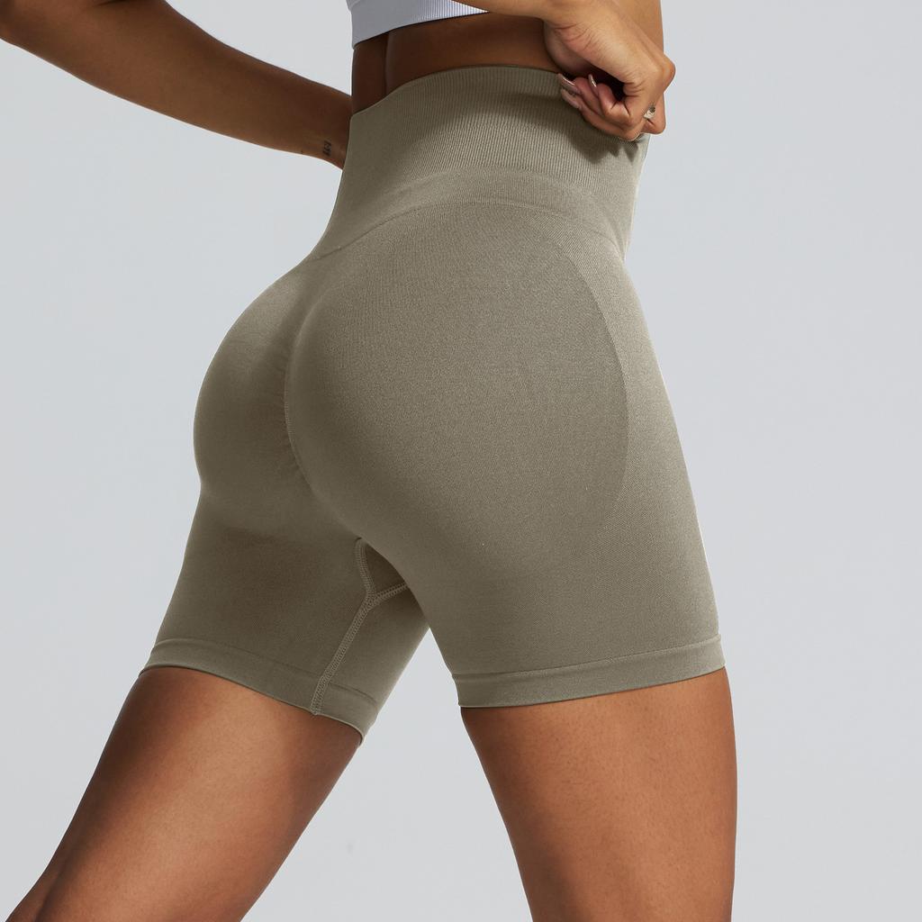 High Waisted Yoga Shorts Without Awkwardness, Women'S Anti Glare Running And Fitness Nude Yoga Shorts