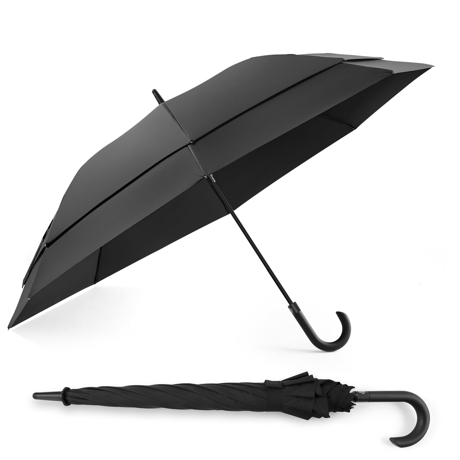 

TREXPURE Long Umbrella breakthrough water diameter super water extra large 8 large UV for both sunny and rainy suitable for rainy and strong UV чёрный