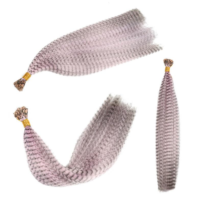 Hair Extensions Colored Wigs Feather Stripe Hair Hairpieces Colorful High temperature silk Wigs