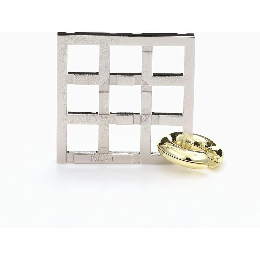 Hanayama Cast Duet Puzzle Level 5 Difficulty Brain Teaser Game